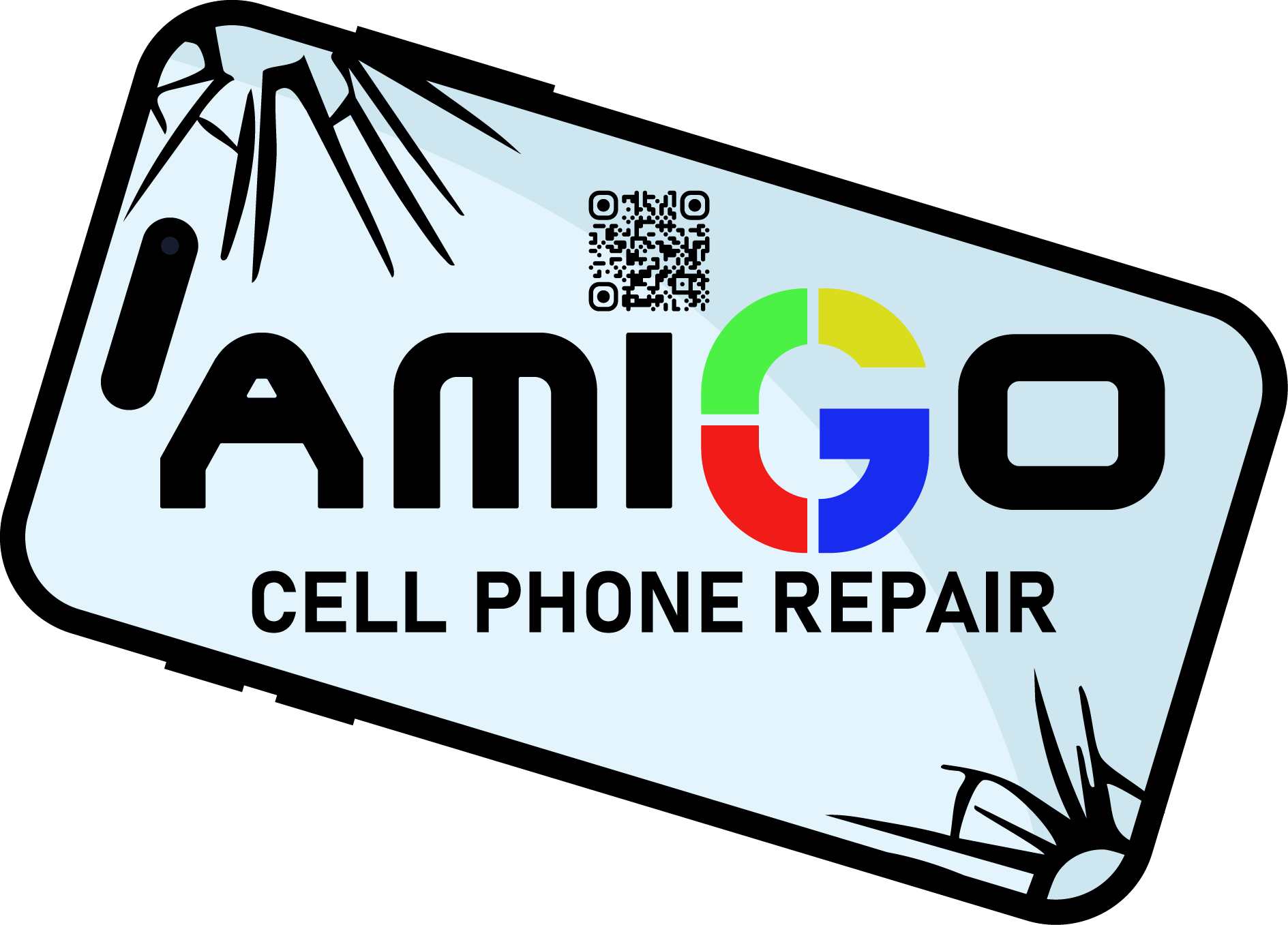 Amigo’s cracked-phone logo